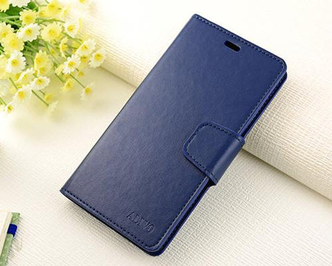 Fold Series Huawei P8 Flip Leather Case - Blue
