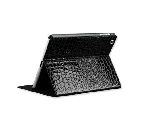 Krokodil Series iPad Air Flip Leather Case - Black