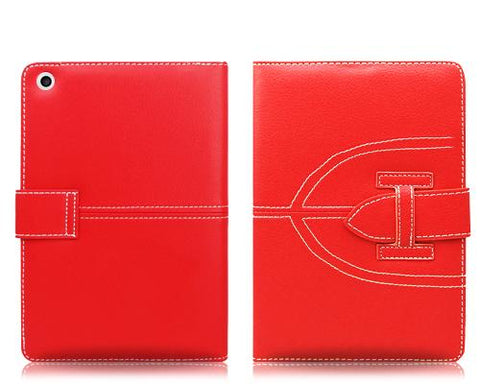 Briefcase Series iPad Mini Flip Leather Case - Red