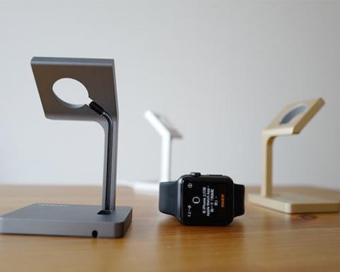 Slim Aluminum 38mm/ 42mm Apple Watch Charging Dock Stand - Gray+Black