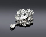 Vintage Dangle Diamond Crystal Brooch Pin