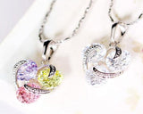 Three In Love Silver Crystal Necklace