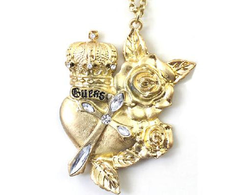 Vintage Rose Prince Crystal Necklace - Gold