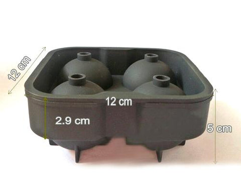 4.5cm Flexible Silicone Ice Balls Molds - Black