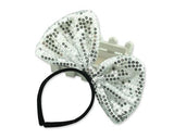 Party Costume Accessory Sequin-Sheen LED Flashing Bow Headband
