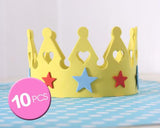 10 Pcs Birthday Party Sponge Crowns Set