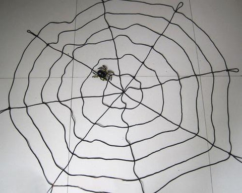 Halloween Party Decorations Bar 3.28ft Spider Web + Spider - Black