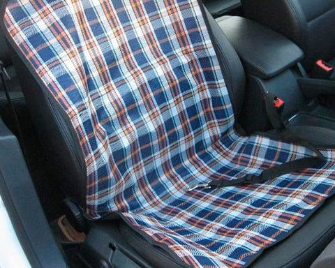 Comfort Series  Front Pet Dog Car Seat Cover - Checker Blue