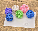 10 Pcs Woven Rattan Pet Ball with Bell Sound