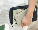 Multi-function Zipper Passport Wallet - Dark Gray