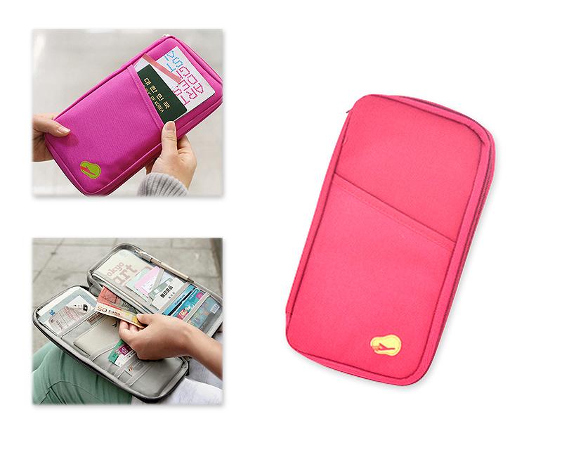 Multi-function Zipper Passport Wallet - Pink
