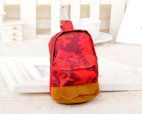 Multifuntional Mini Backpack Coin Purse - Red Camo
