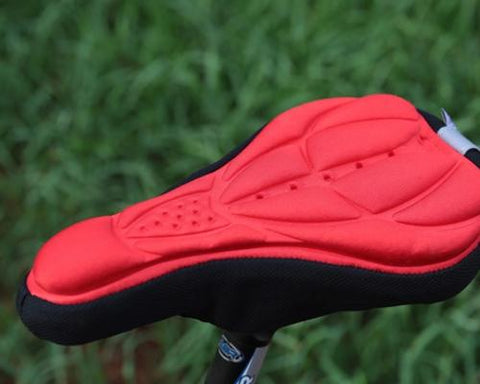 Bike Bicycle Resilience Breathable Comfort Saddle Seat Cover-Red
