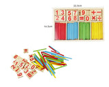 76 Pcs Wooden Counting Sticks and Tiles Preschool Educational Toy Set